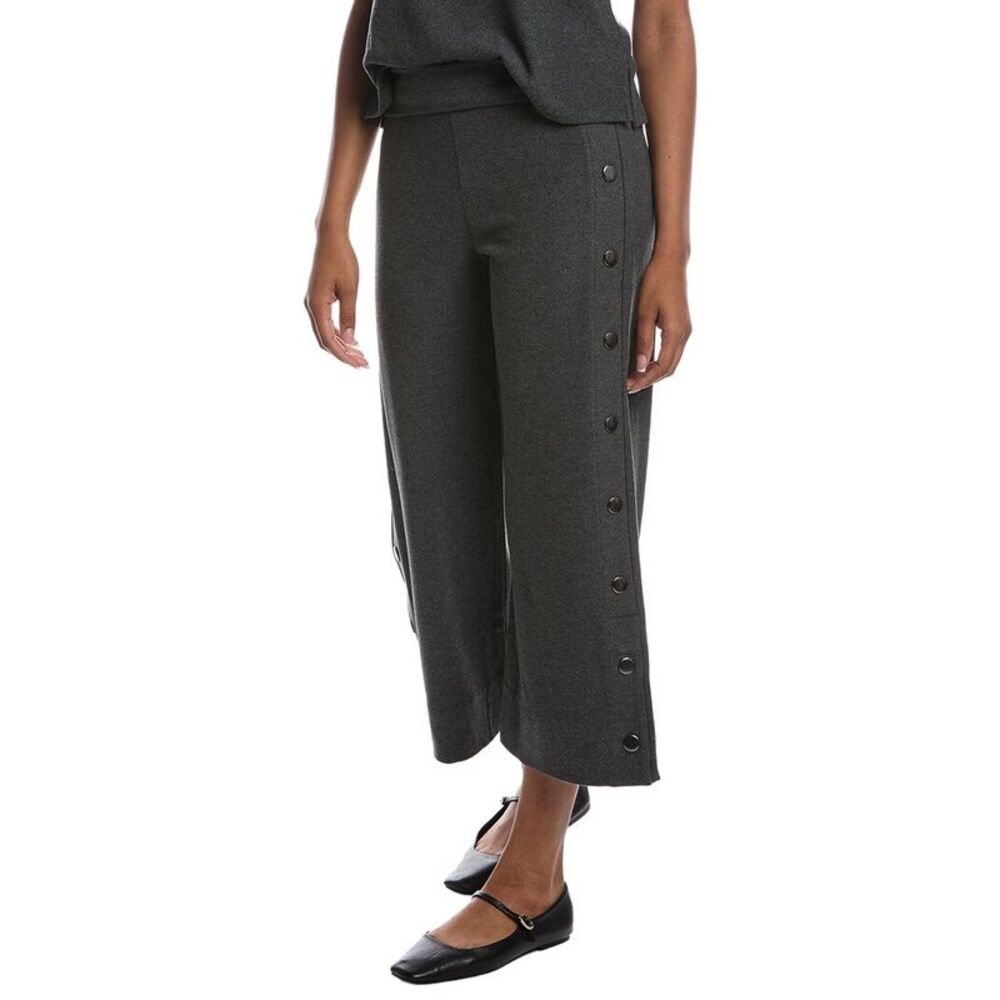 Cabi Womens  Snap Crop Pant, Gray